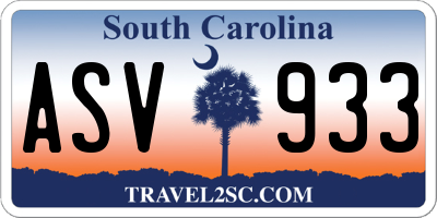 SC license plate ASV933