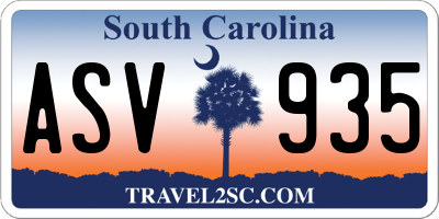 SC license plate ASV935