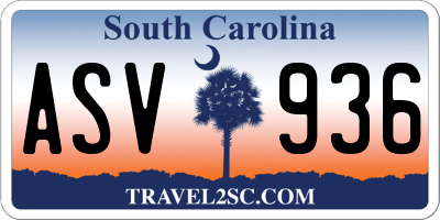 SC license plate ASV936