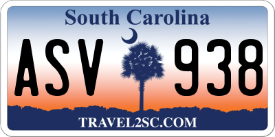 SC license plate ASV938