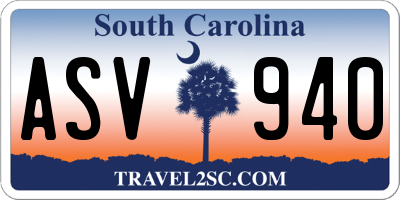 SC license plate ASV940