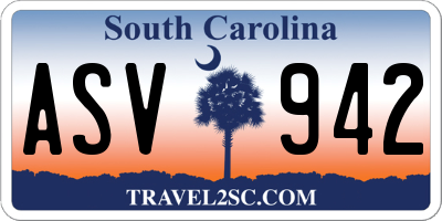 SC license plate ASV942