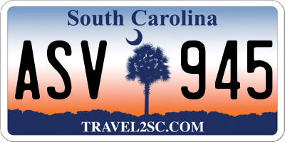 SC license plate ASV945
