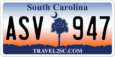 SC license plate ASV947