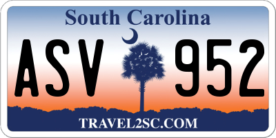 SC license plate ASV952