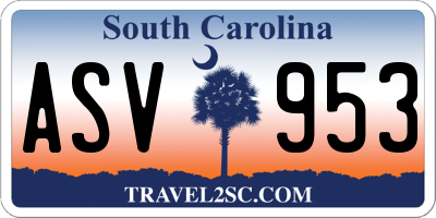 SC license plate ASV953