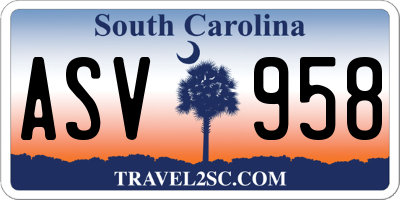 SC license plate ASV958