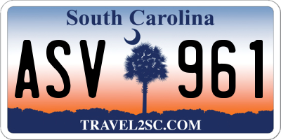 SC license plate ASV961