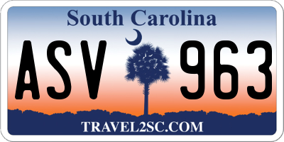 SC license plate ASV963