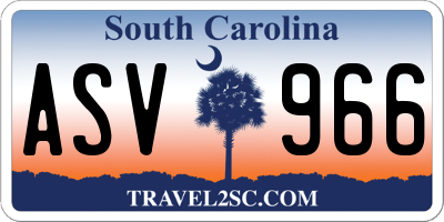 SC license plate ASV966