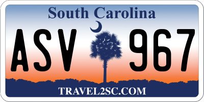 SC license plate ASV967