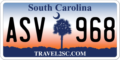 SC license plate ASV968