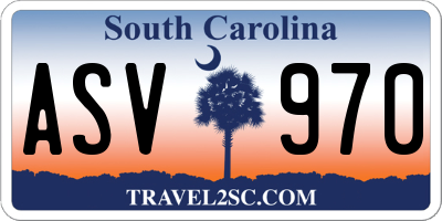 SC license plate ASV970