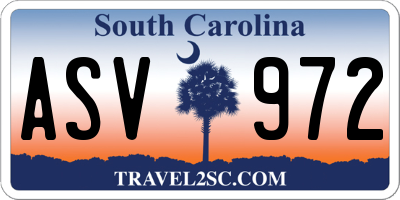 SC license plate ASV972