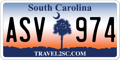SC license plate ASV974