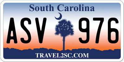 SC license plate ASV976