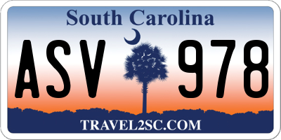 SC license plate ASV978