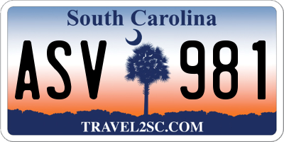 SC license plate ASV981