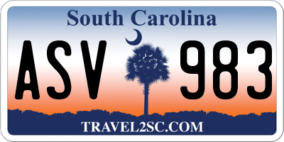 SC license plate ASV983