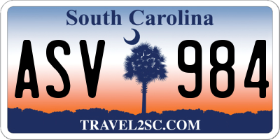 SC license plate ASV984