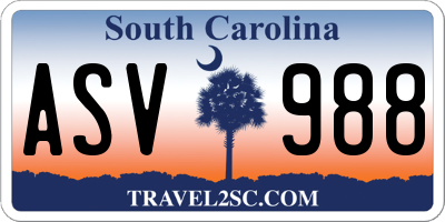 SC license plate ASV988