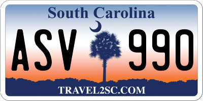 SC license plate ASV990