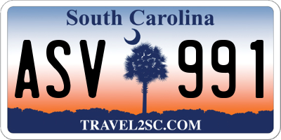 SC license plate ASV991