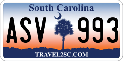 SC license plate ASV993