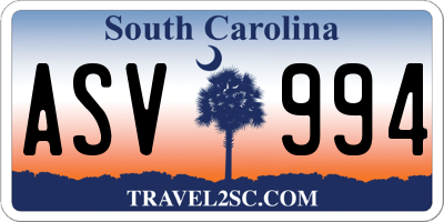 SC license plate ASV994