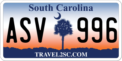 SC license plate ASV996