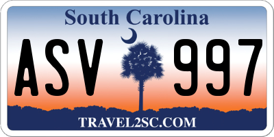 SC license plate ASV997