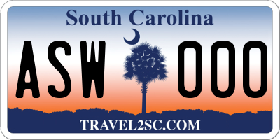 SC license plate ASW000