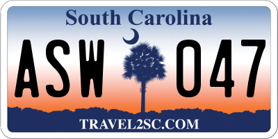 SC license plate ASW047