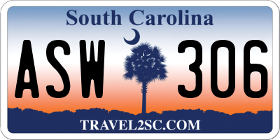 SC license plate ASW306