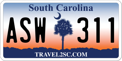 SC license plate ASW311