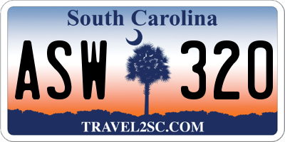 SC license plate ASW320