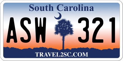 SC license plate ASW321