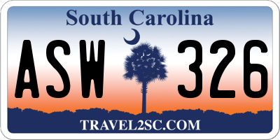 SC license plate ASW326