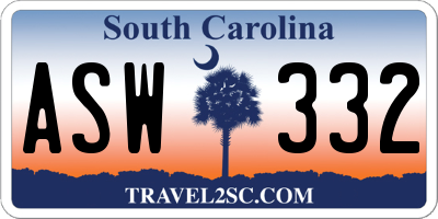 SC license plate ASW332