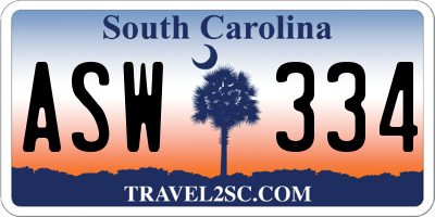 SC license plate ASW334