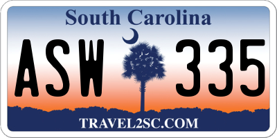 SC license plate ASW335