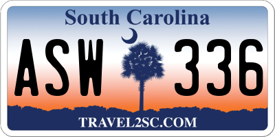 SC license plate ASW336