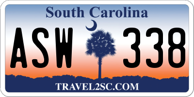 SC license plate ASW338