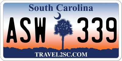 SC license plate ASW339