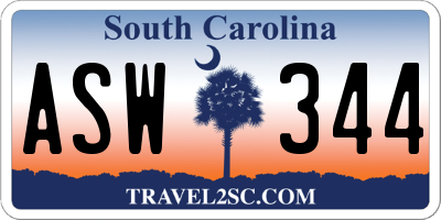 SC license plate ASW344
