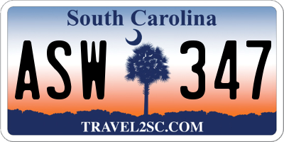 SC license plate ASW347