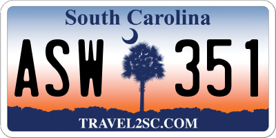 SC license plate ASW351