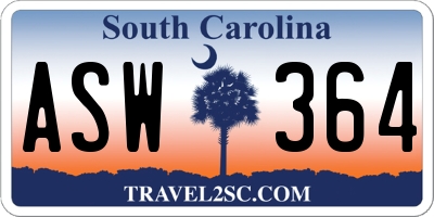 SC license plate ASW364