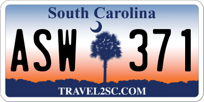 SC license plate ASW371