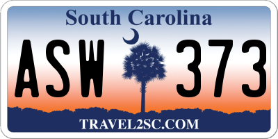 SC license plate ASW373